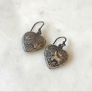 Vintage Heart & Dog Earrings